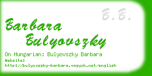 barbara bulyovszky business card
